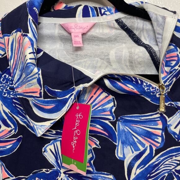 LILLY PULITZER Bright Navy In Reel Life Booker Popover Size XXS - Picture 3 of 14